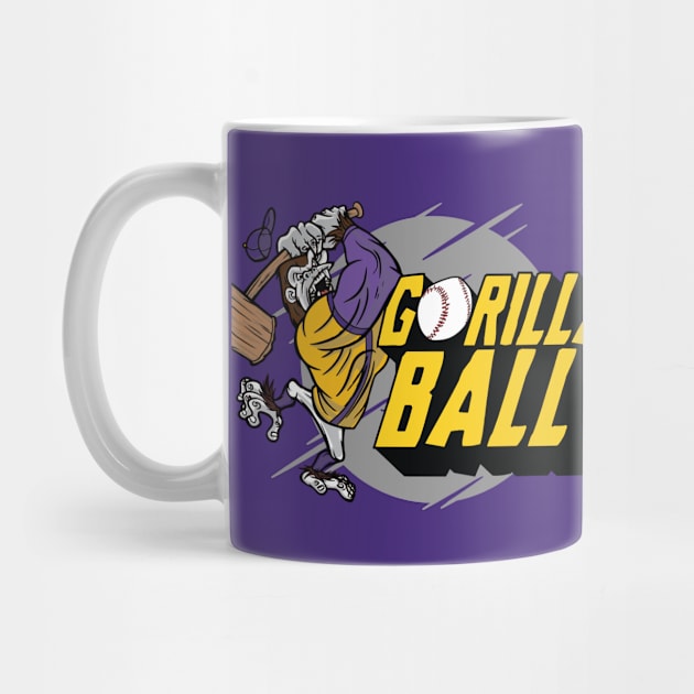 Gorilla Back is Back | Purple & Gold Baseball by SLAG_Creative